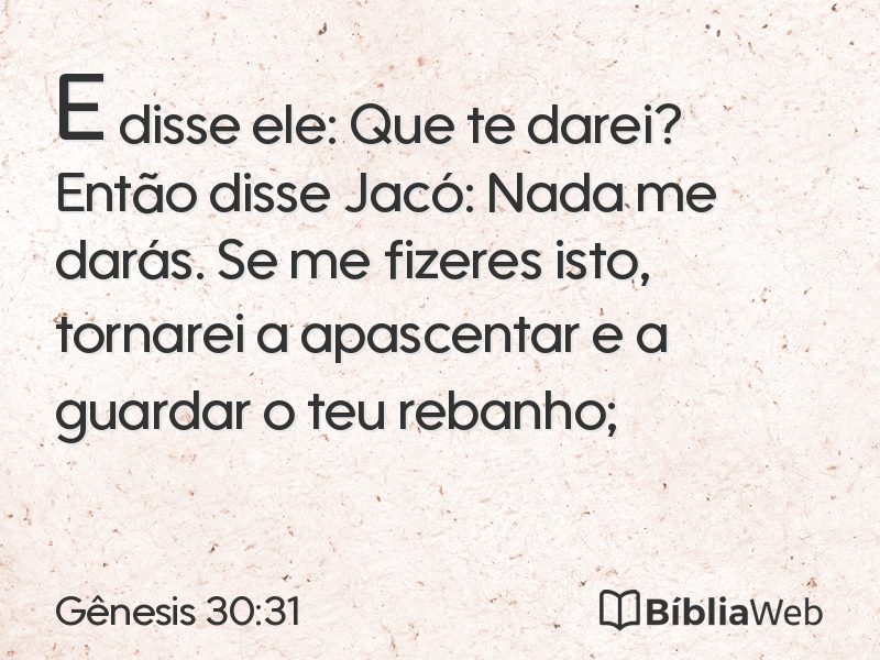 Gênesis 30:31 em imagem para compartilhar