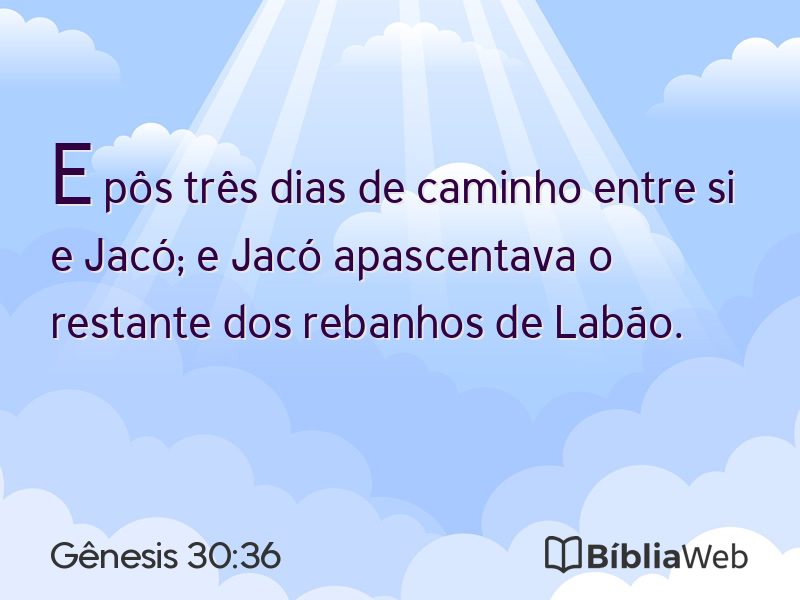 Gênesis 30:36 em imagem para compartilhar