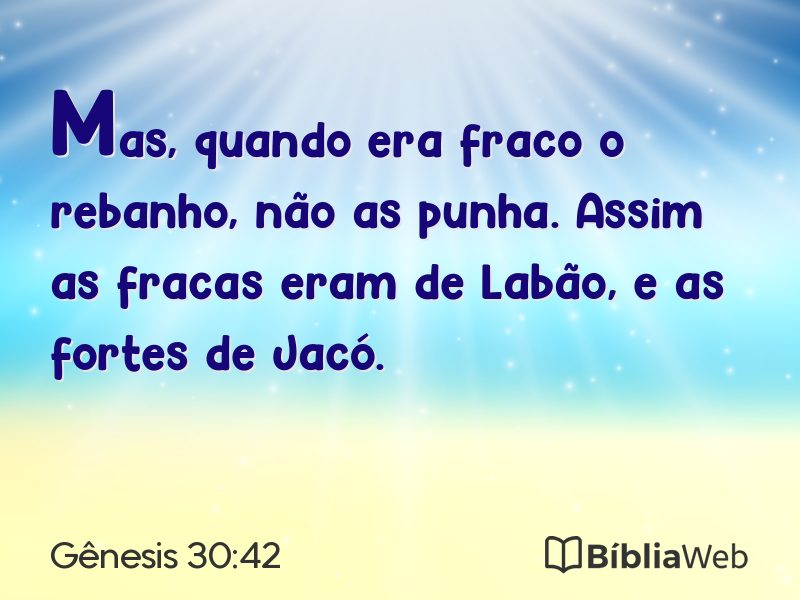 Gênesis 30:42 em imagem para compartilhar