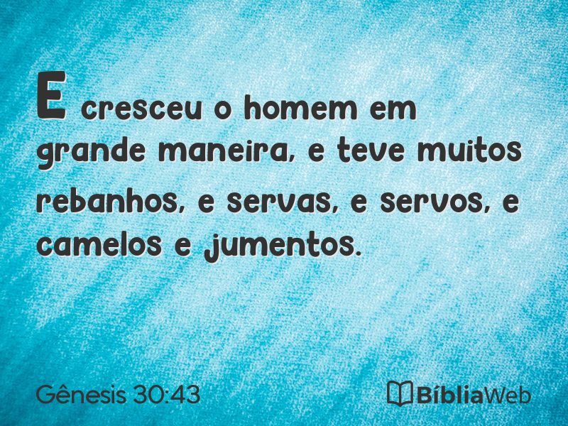 Gênesis 30:43 em imagem para compartilhar