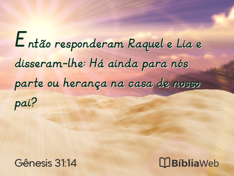Gênesis 31:14 em imagem para compartilhar
