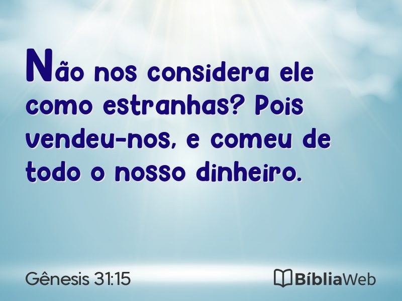 Gênesis 31:15 em imagem para compartilhar