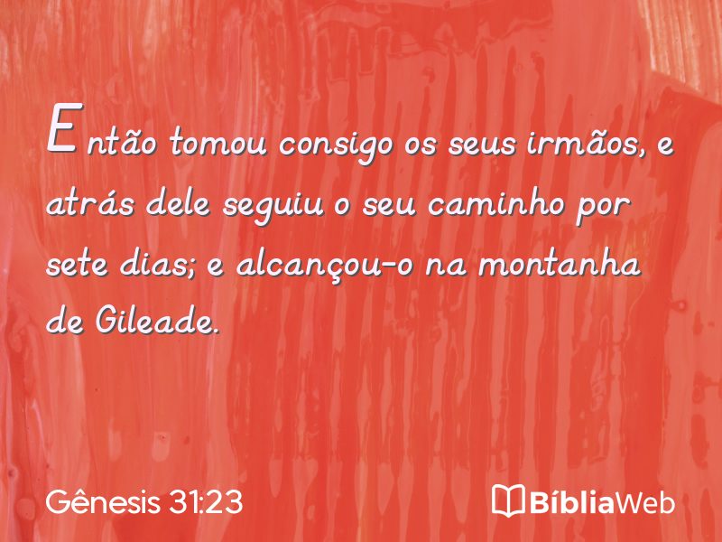 Gênesis 31:23 em imagem para compartilhar