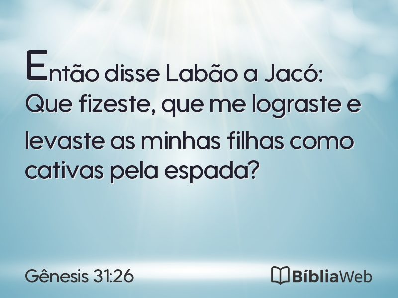 Gênesis 31:26 em imagem para compartilhar