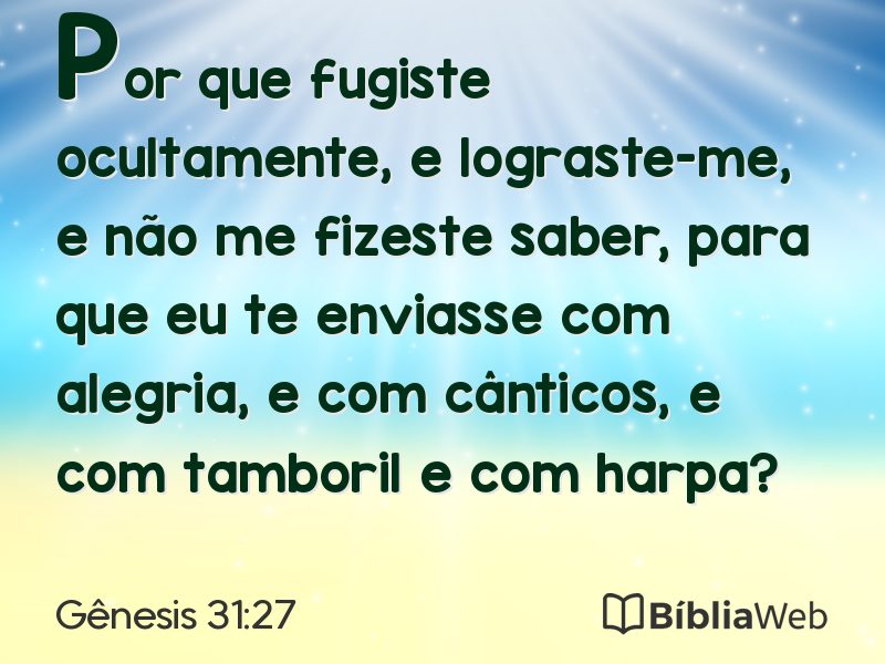 Gênesis 31:27 em imagem para compartilhar