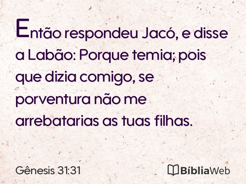 Gênesis 31:31 em imagem para compartilhar