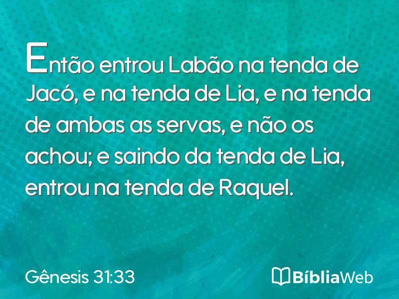 Gênesis 31:33 em imagem para compartilhar