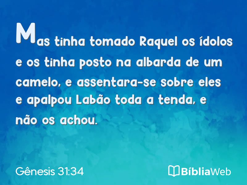Gênesis 31:34 em imagem para compartilhar