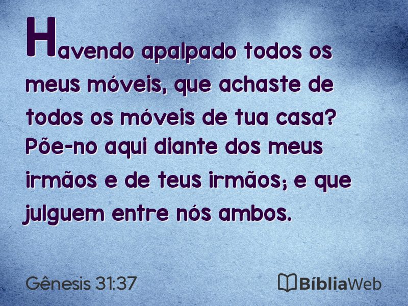 Gênesis 31:37 em imagem para compartilhar