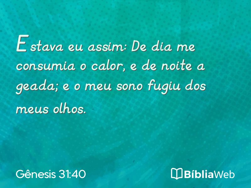 Gênesis 31:40 em imagem para compartilhar