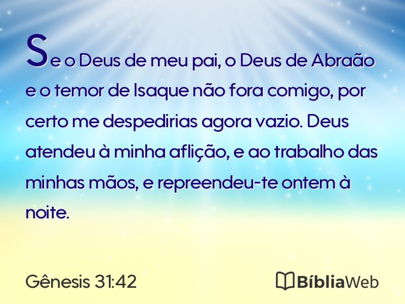 Gênesis 31:42 em imagem para compartilhar