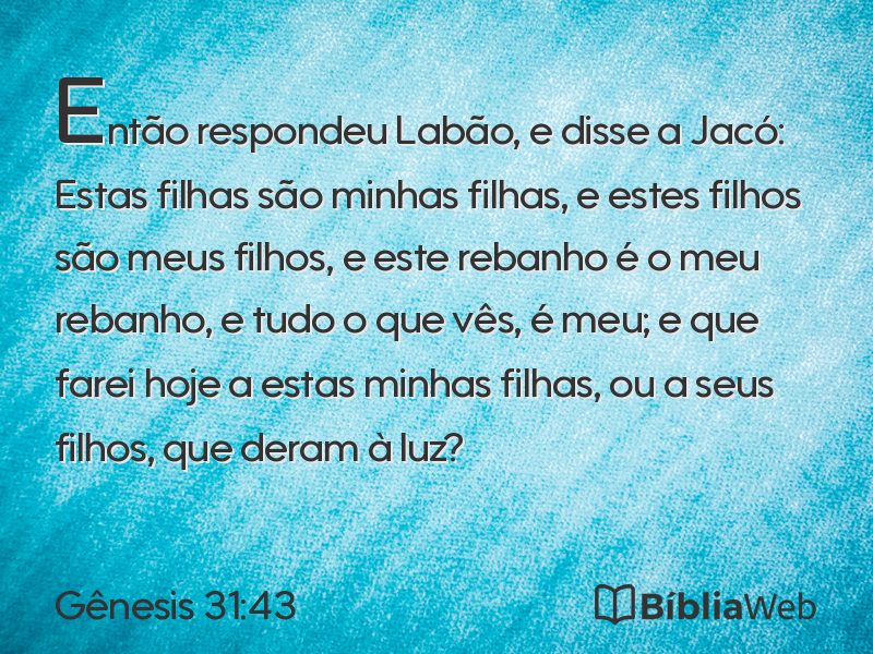 Gênesis 31:43 em imagem para compartilhar