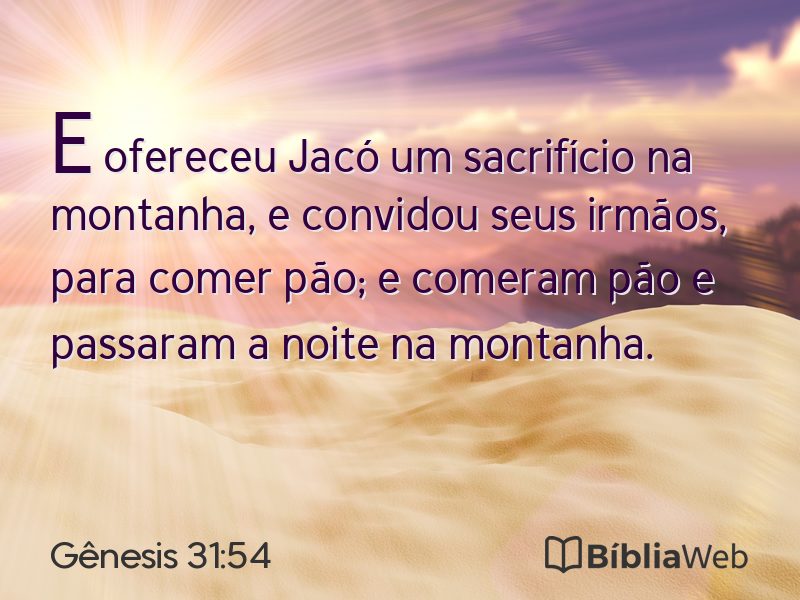 Gênesis 31:54 em imagem para compartilhar