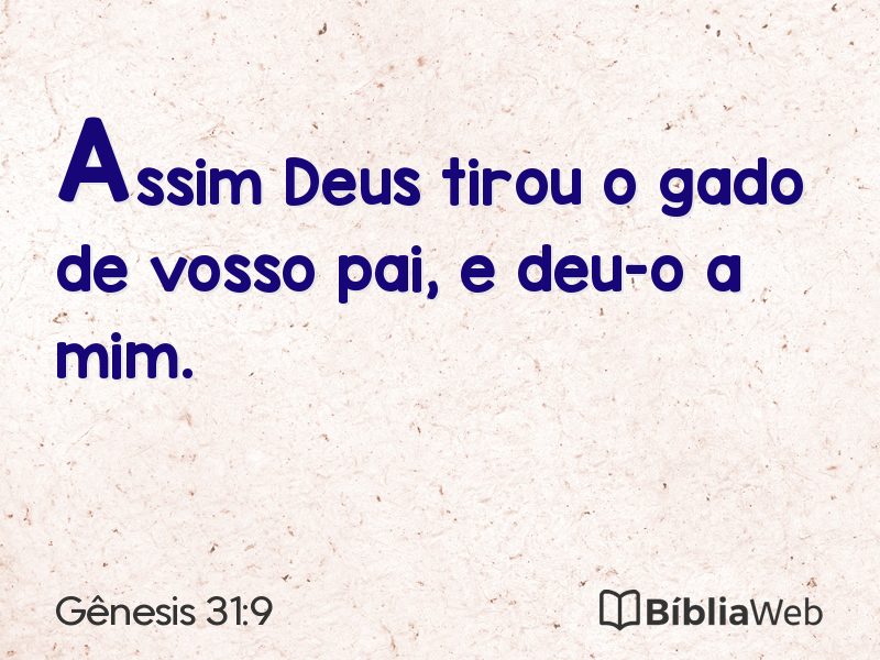 Gênesis 31:9 em imagem para compartilhar