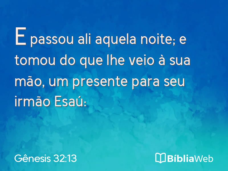 Gênesis 32:13 em imagem para compartilhar