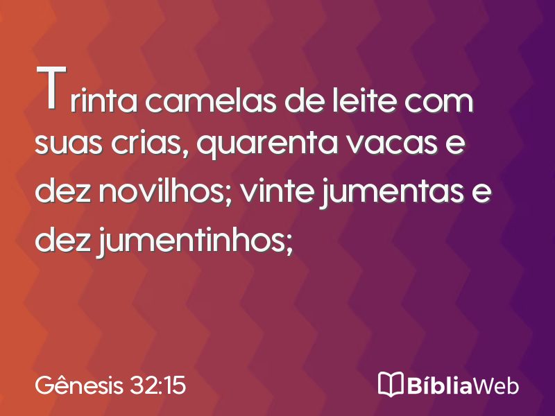 Gênesis 32:15 em imagem para compartilhar