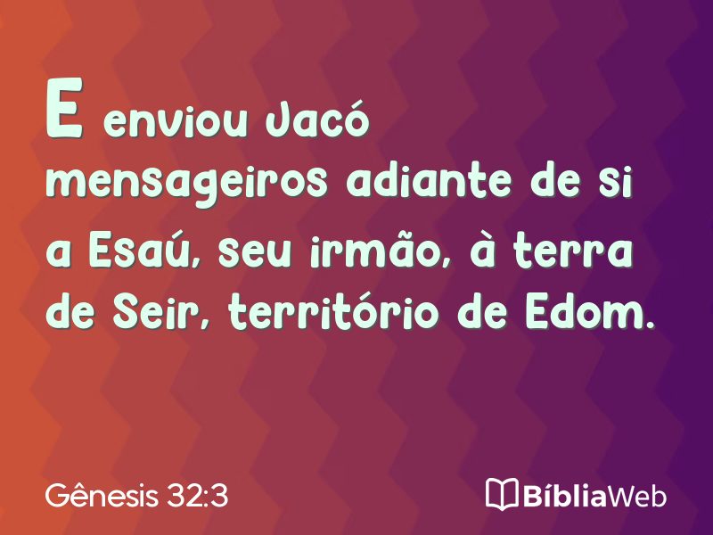 Gênesis 32:3 em imagem para compartilhar