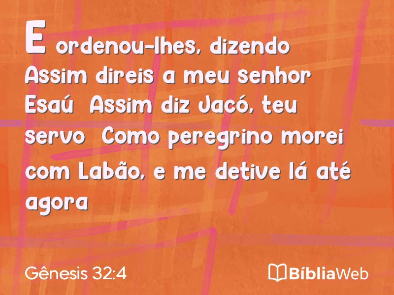 Gênesis 32:4 em imagem para compartilhar