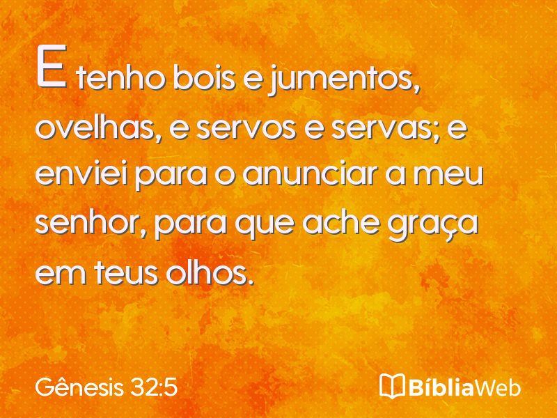 Gênesis 32:5 em imagem para compartilhar