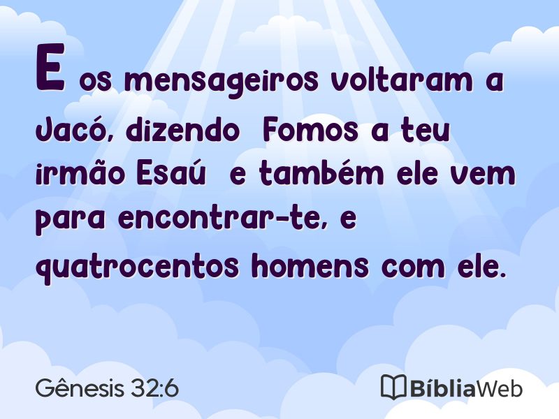 Gênesis 32:6 em imagem para compartilhar