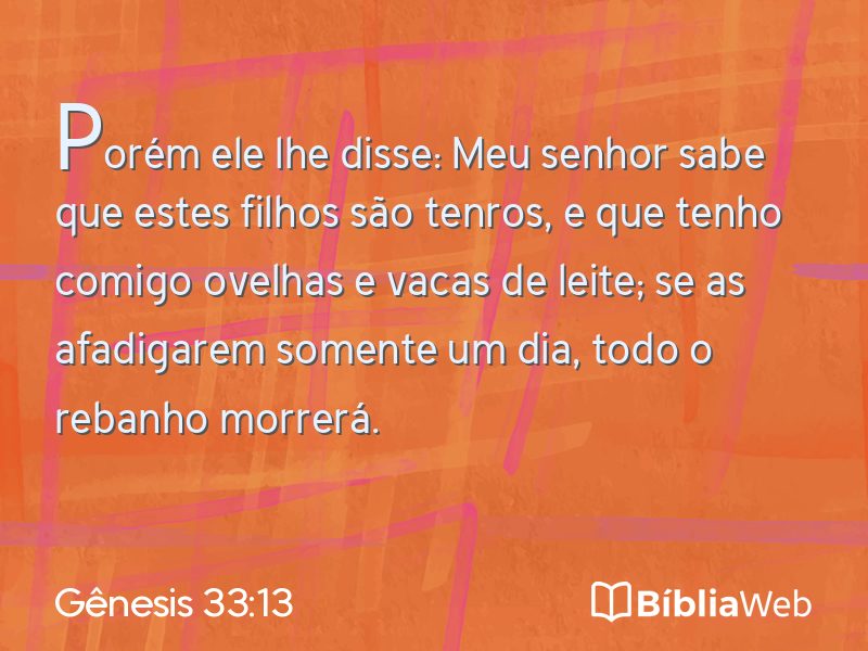 Gênesis 33:13 em imagem para compartilhar