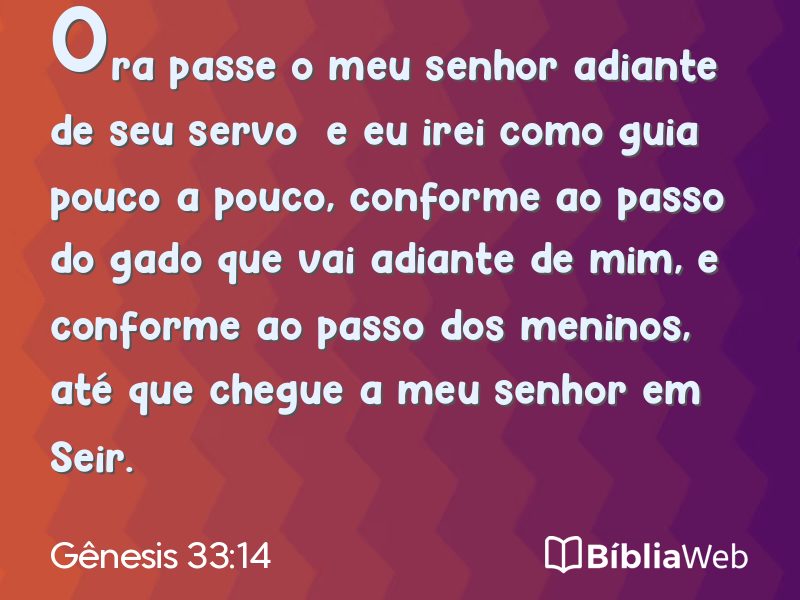 Gênesis 33:14 em imagem para compartilhar
