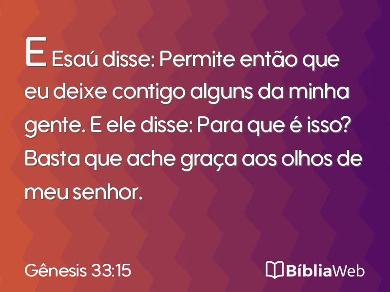 Gênesis 33:15 em imagem para compartilhar