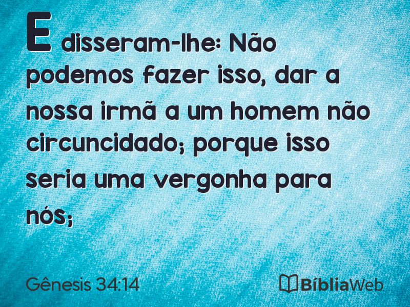 Gênesis 34:14 em imagem para compartilhar