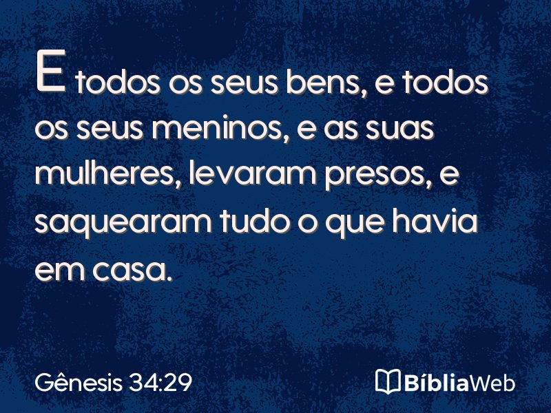 Gênesis 34:29 em imagem para compartilhar