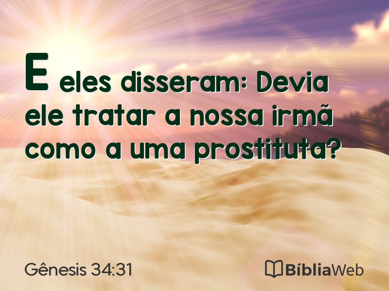 Gênesis 34:31 em imagem para compartilhar