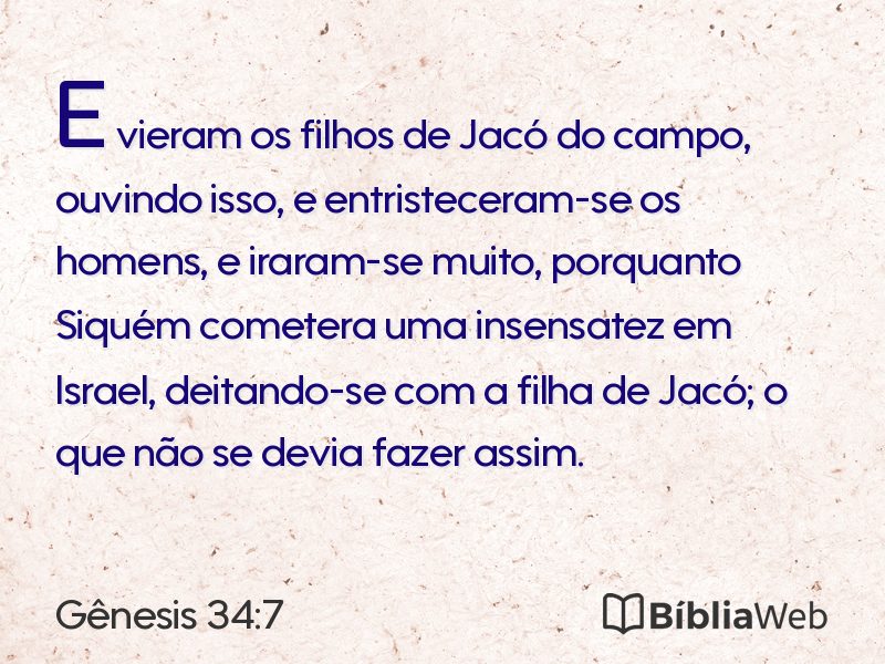 Gênesis 34:7 em imagem para compartilhar