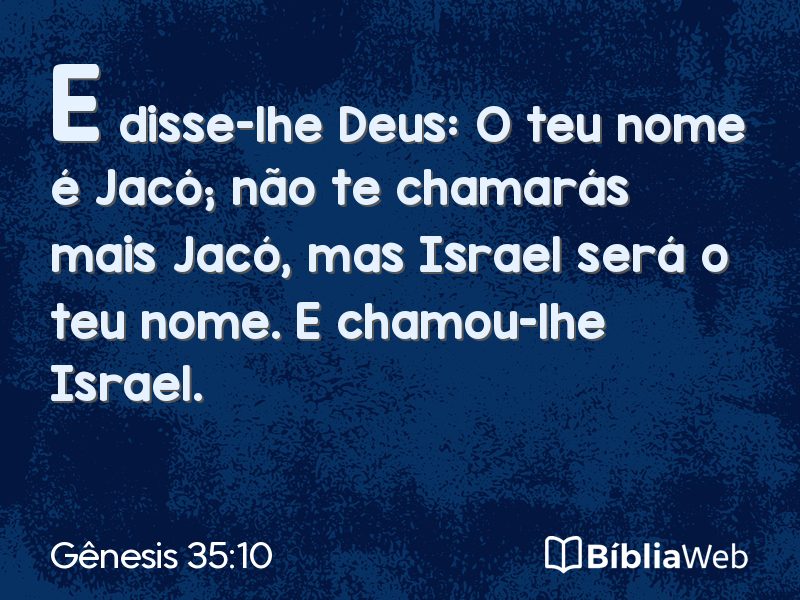 Gênesis 35:10 em imagem para compartilhar