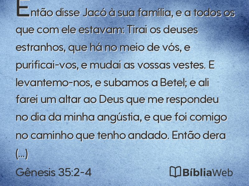 Gênesis 35:2-4 em imagem para compartilhar