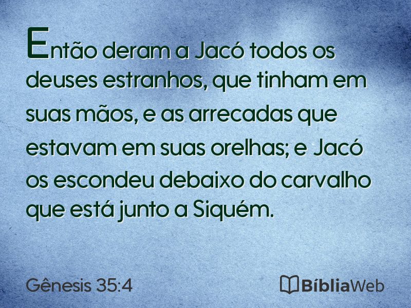 Gênesis 35:4 em imagem para compartilhar