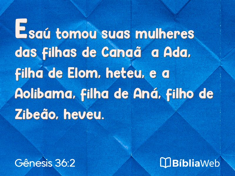 Gênesis 36:2 em imagem para compartilhar