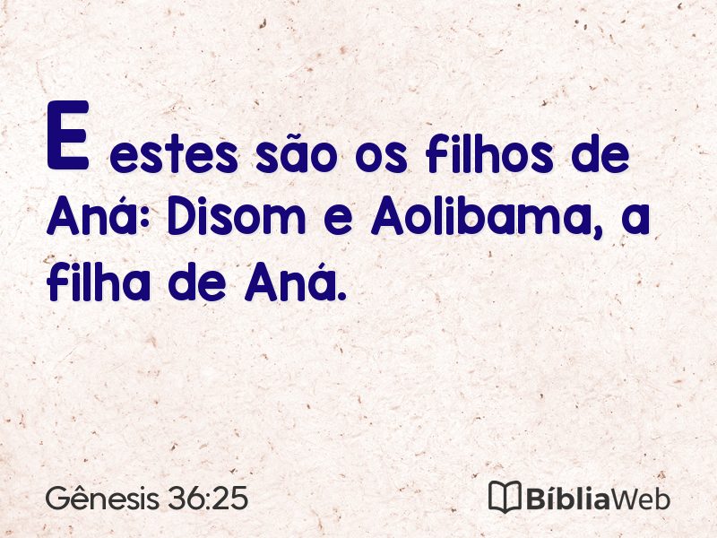 Gênesis 36:25 em imagem para compartilhar