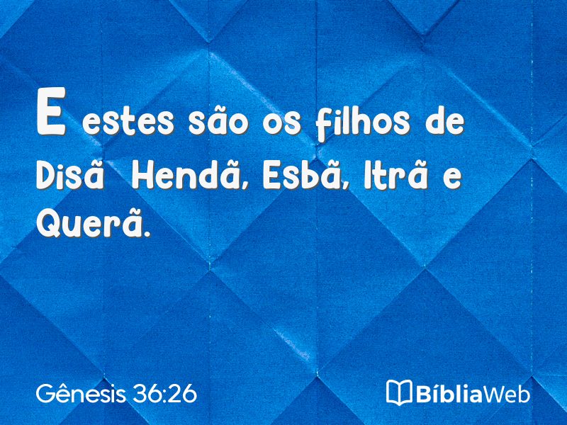 Gênesis 36:26 em imagem para compartilhar