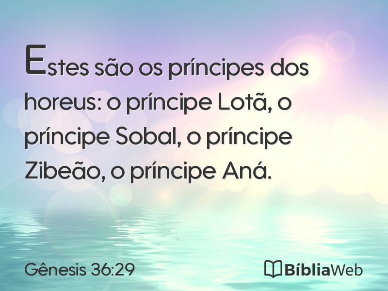 Gênesis 36:29 em imagem para compartilhar