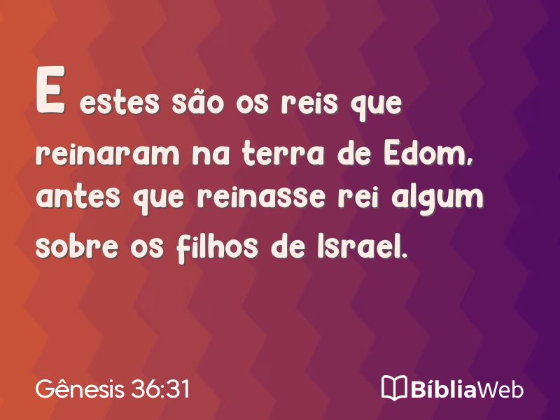 Gênesis 36:31 em imagem para compartilhar