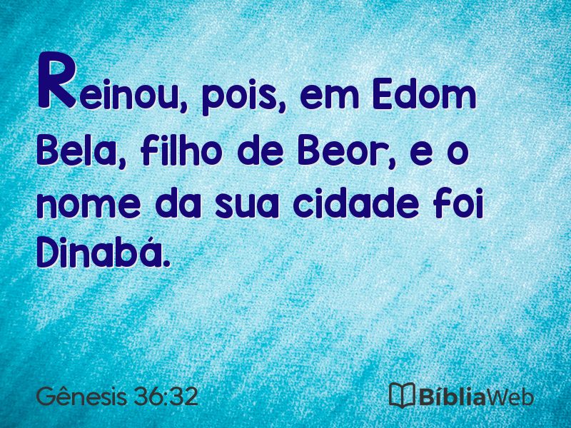 Gênesis 36:32 em imagem para compartilhar