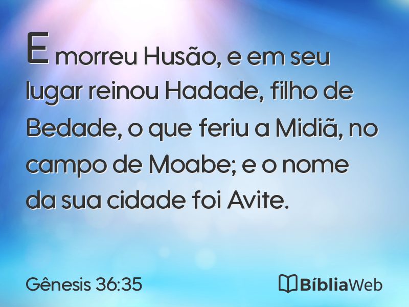 Gênesis 36:35 em imagem para compartilhar