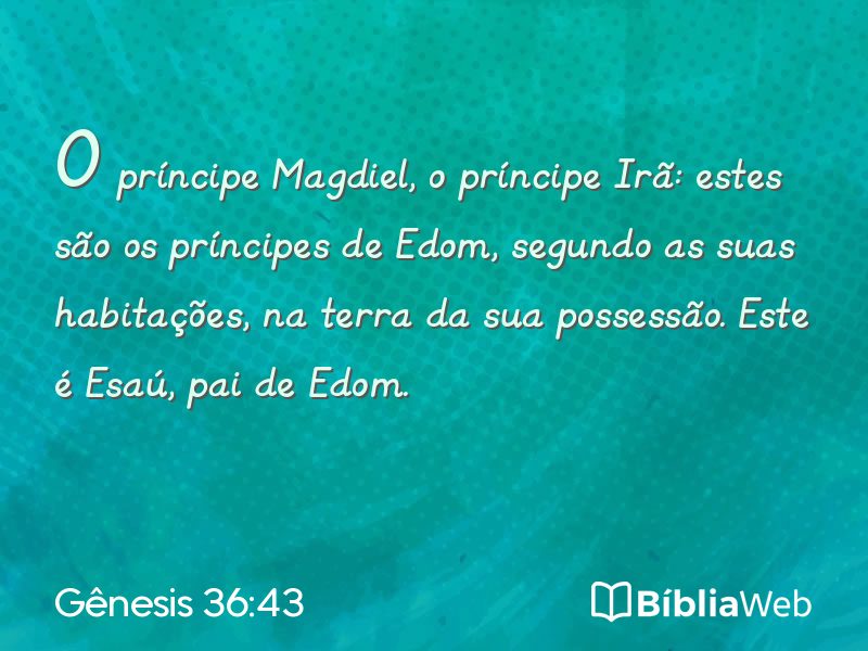 Gênesis 36:43 em imagem para compartilhar