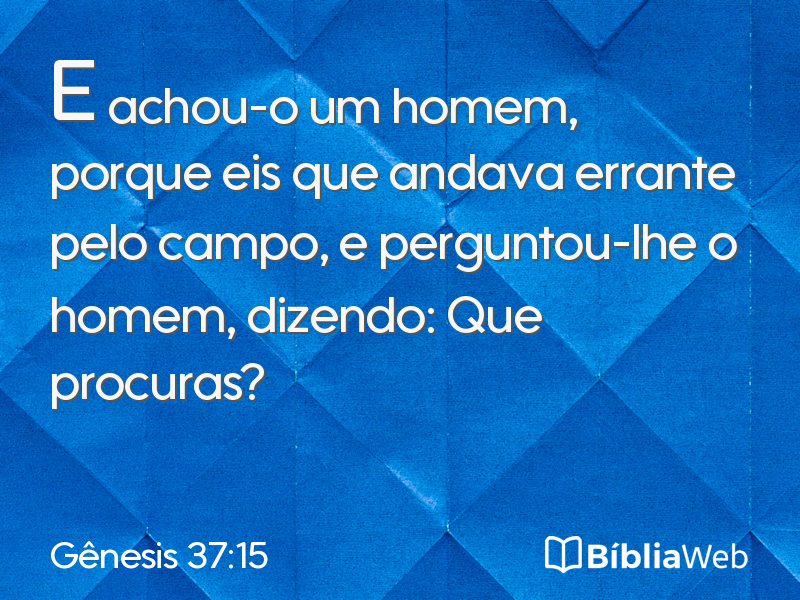 Gênesis 37:15 em imagem para compartilhar