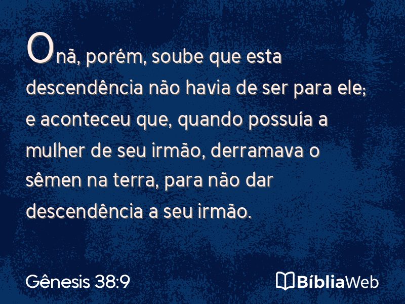 Gênesis 38:9 em imagem para compartilhar
