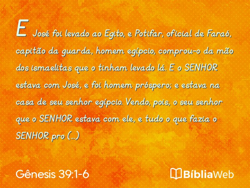 Gênesis 39:1-6 em imagem para compartilhar