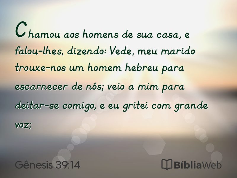 Gênesis 39:14 em imagem para compartilhar