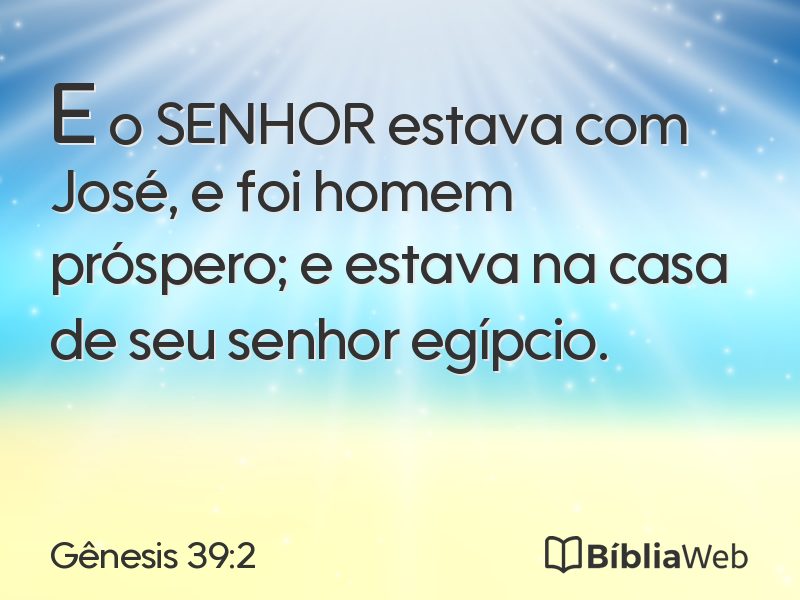 Gênesis 39:2 em imagem para compartilhar