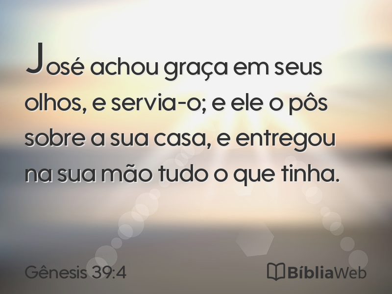 Gênesis 39:4 em imagem para compartilhar