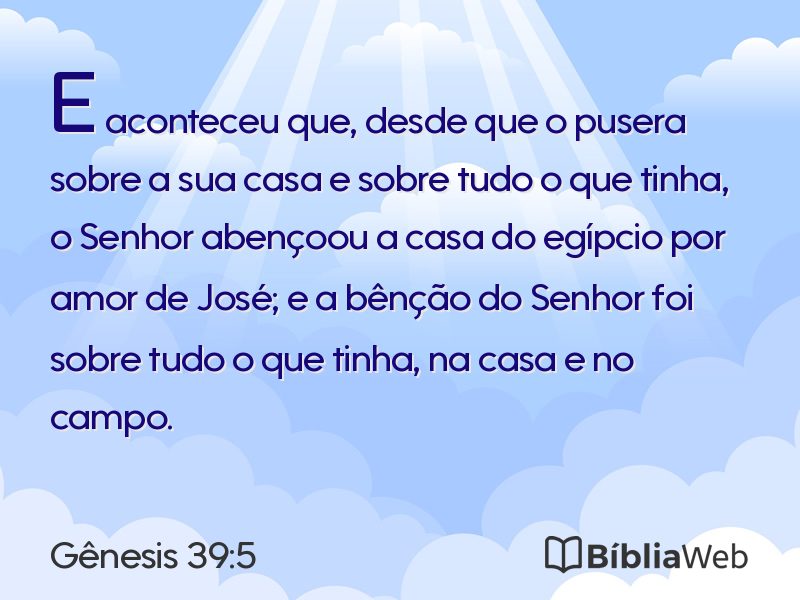 Gênesis 39:5 em imagem para compartilhar