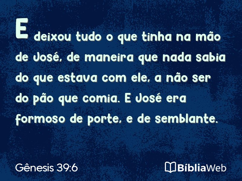 Gênesis 39:6 em imagem para compartilhar